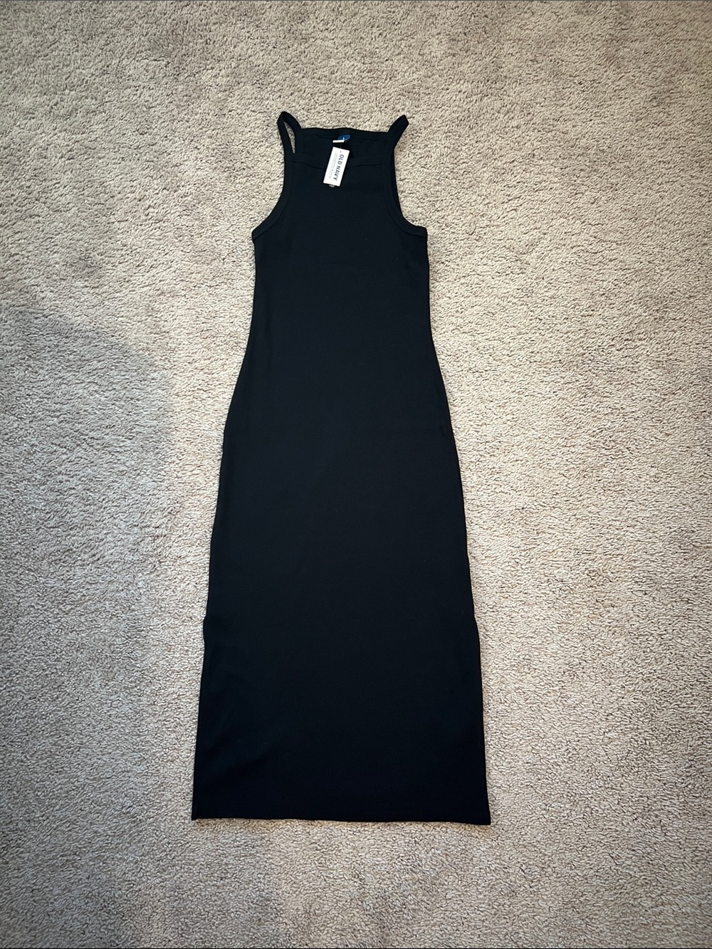 Old Navy Black Ribbed Tank Midi Dress